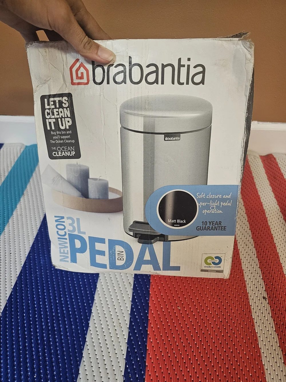 Brabantia NewIcon 3L Pedal Trash Can - Matt Black (Brand New)